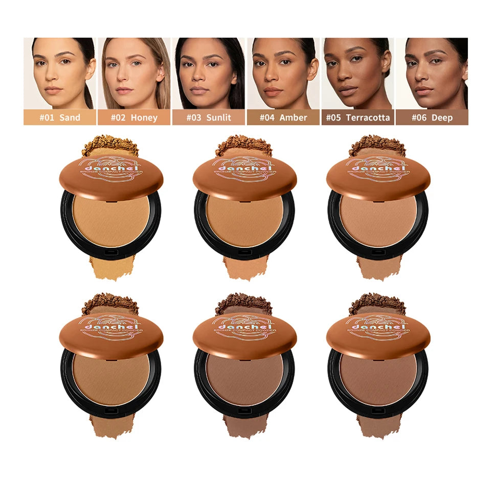 Matte Bronze Compact Powder for Flawless Buildable Coverage