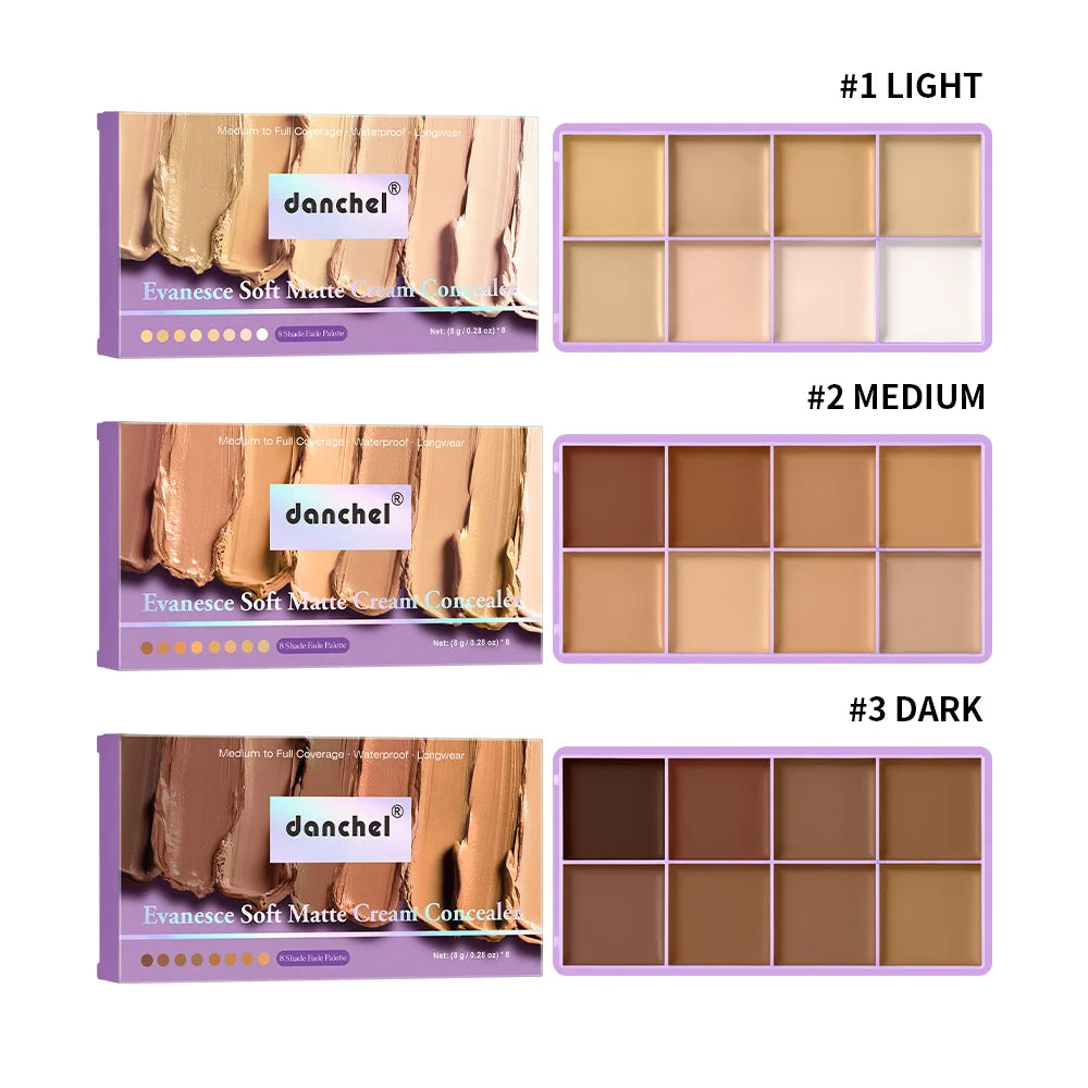 8 Shade Cream Concealer Palette for Full Coverage