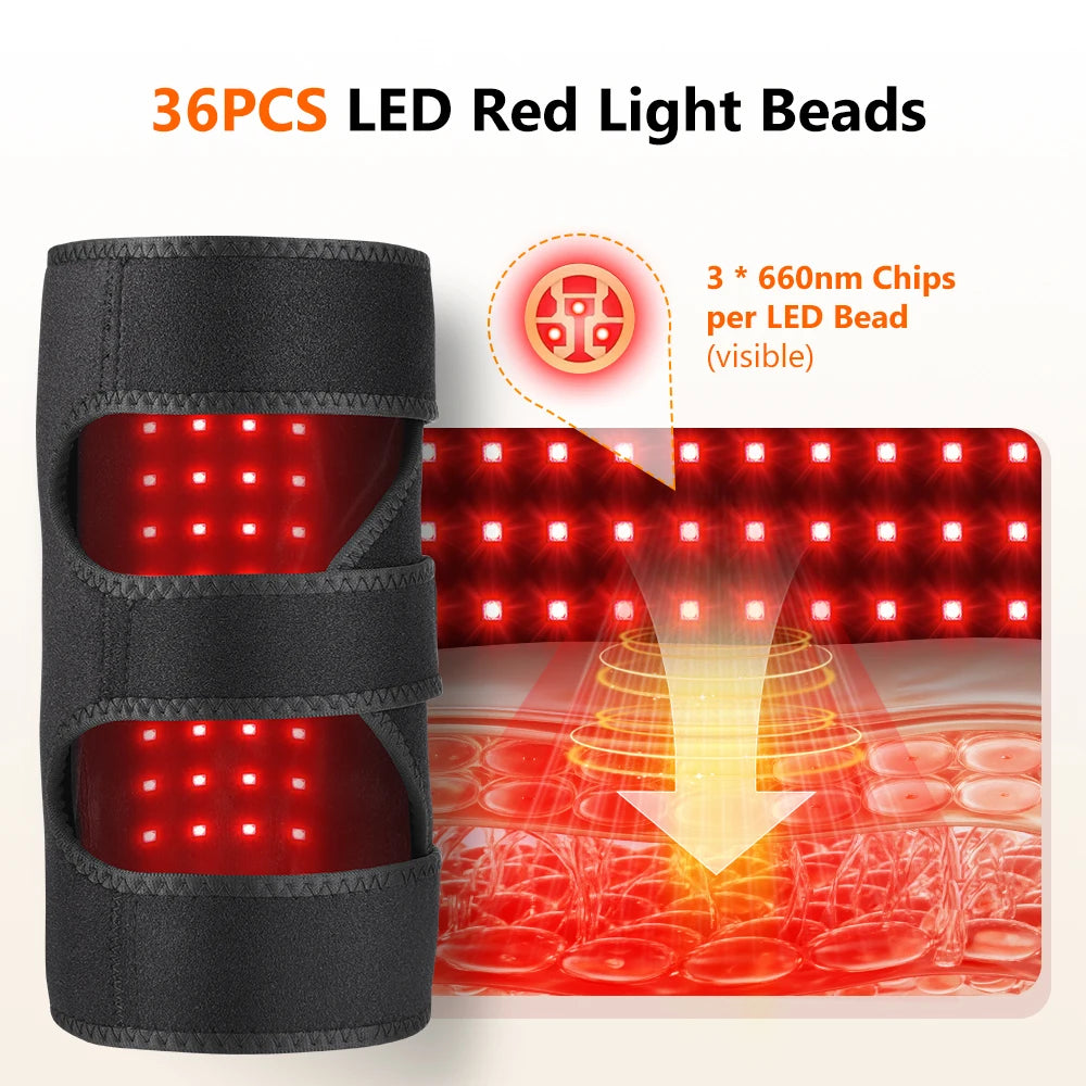 Red Light Knee Wrap with Adjustable Heat Settings - 2