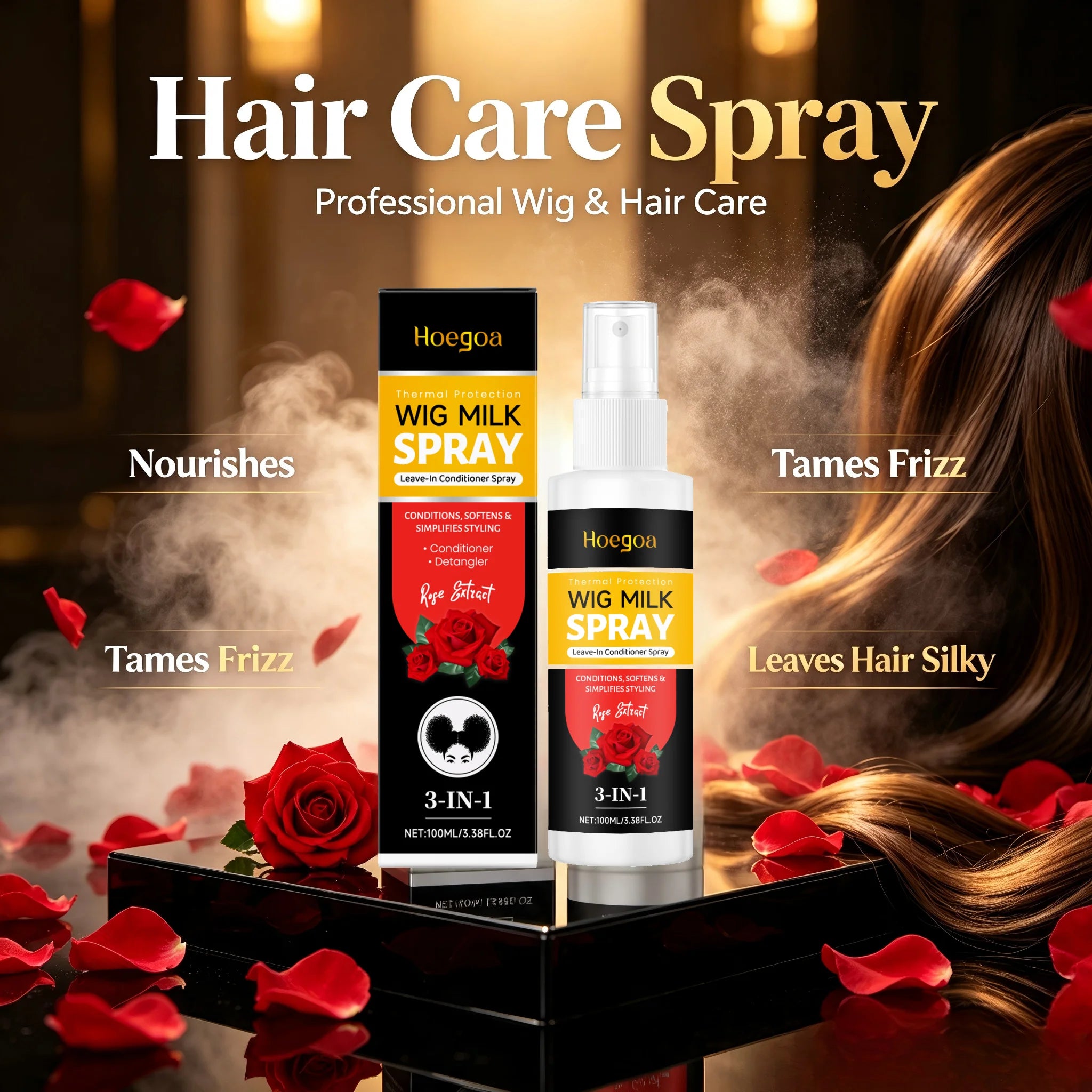 Rose Wig Conditioning Spray for Detangling and Softening - 3
