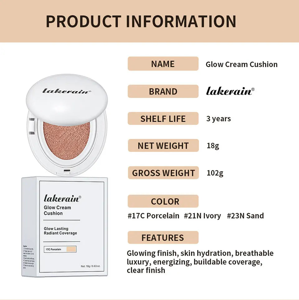 Glow Cream Cushion Foundation for a Radiant Hydrating Finish - 17