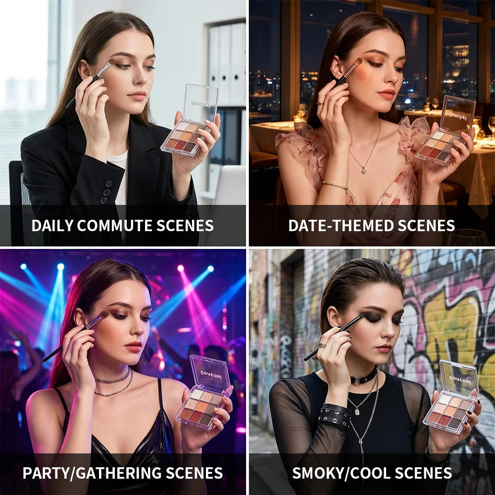 Nine Color Eyeshadow Palette for Beginner Makeup Looks