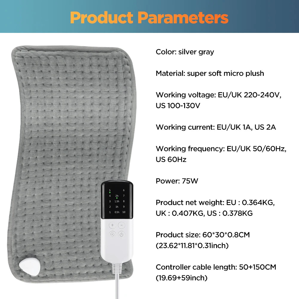 Electric Heating Pad with 10 Temperature Settings