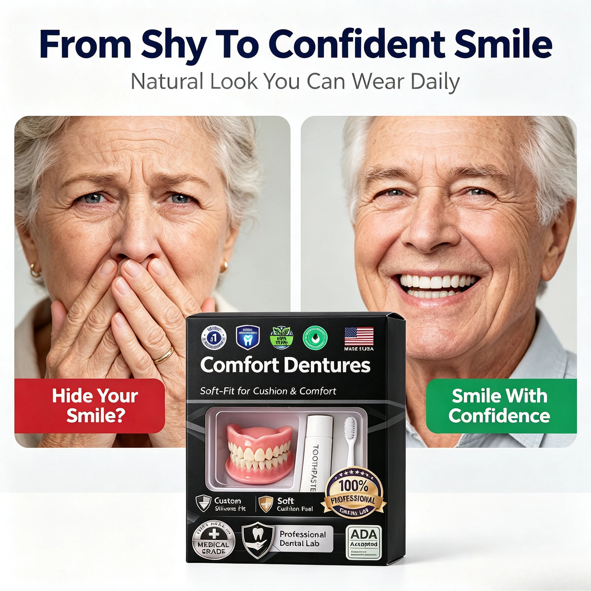 Moldable False Teeth Kit for a Natural Instant Smile
