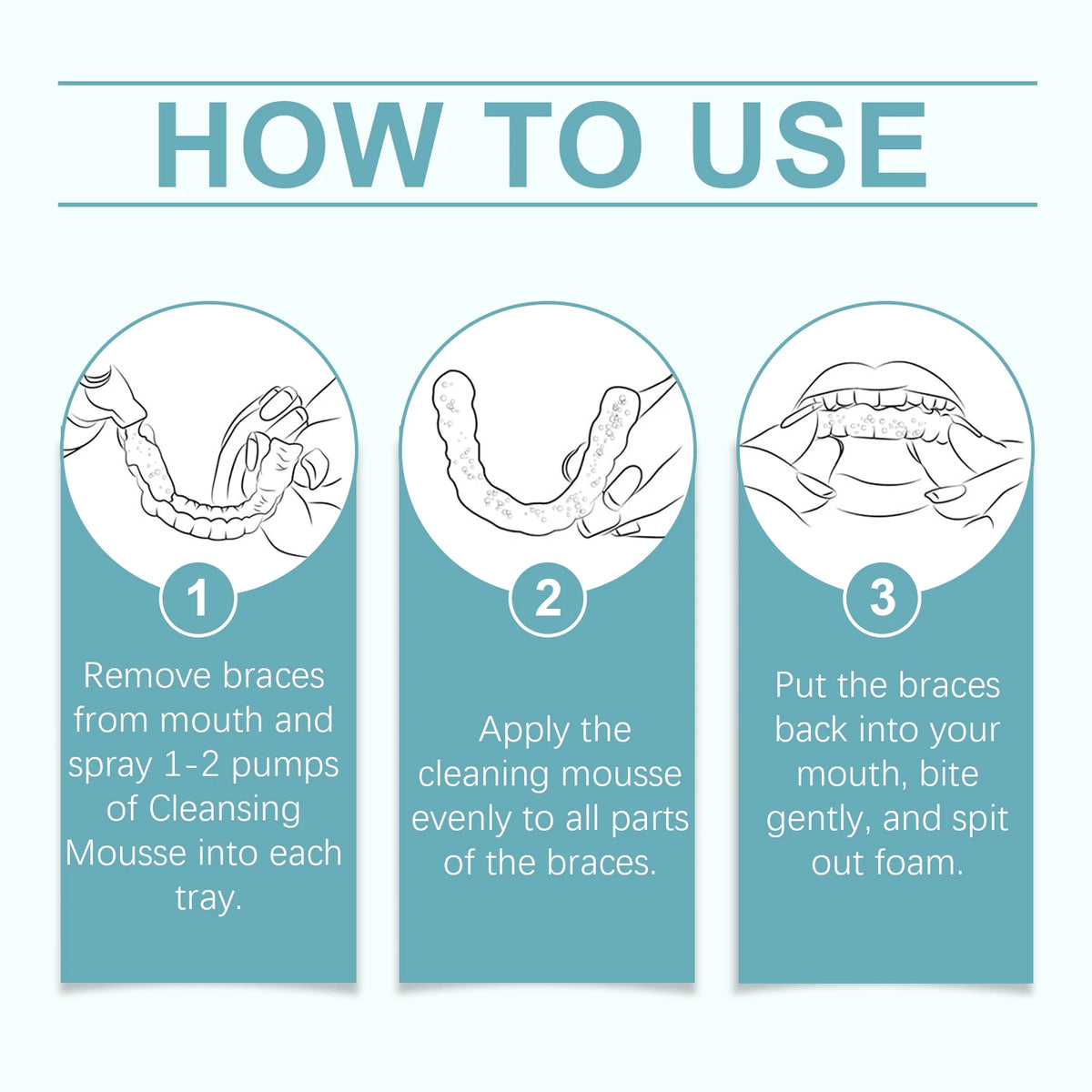 Aligner and Retainer Cleaner Foam for Daily Dental Hygiene