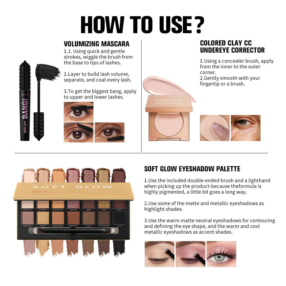 Complete Eye Makeup Kit with Corrector and Mascara - 6