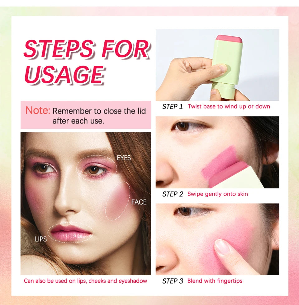 Eraser Blush Stick Natural Moisturizing Tinted Finish - 16