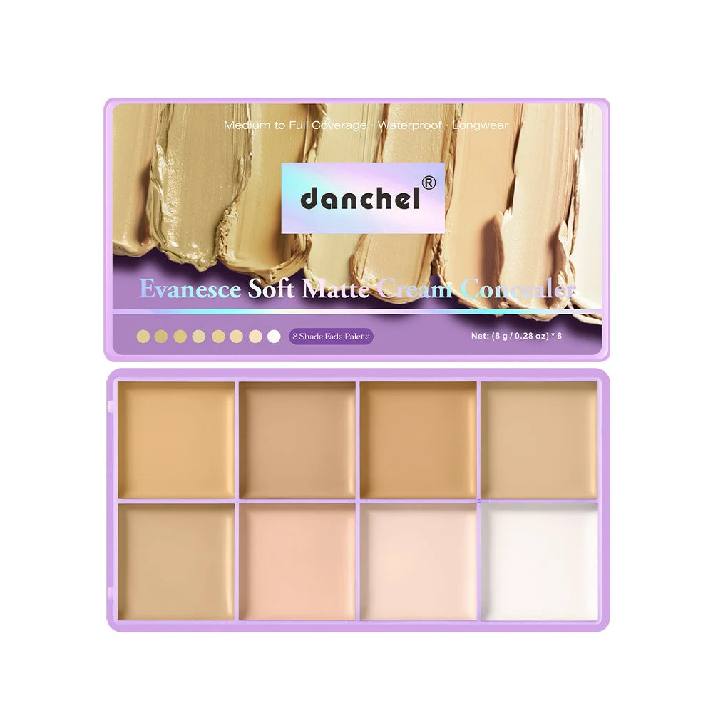 8 Shade Cream Concealer Palette for Full Coverage
