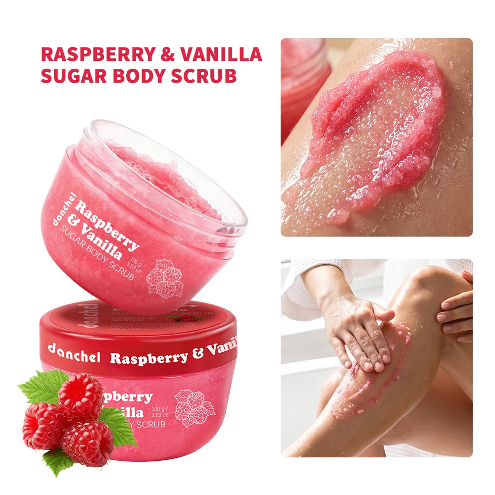 Raspberry Vanilla Sugar Body Scrub for Smooth Radiant Skin - 1