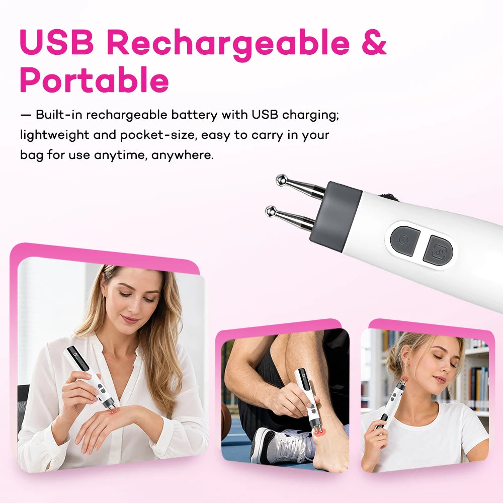 Electric Double Head Massage Pen with Adjustable Intensity - 10