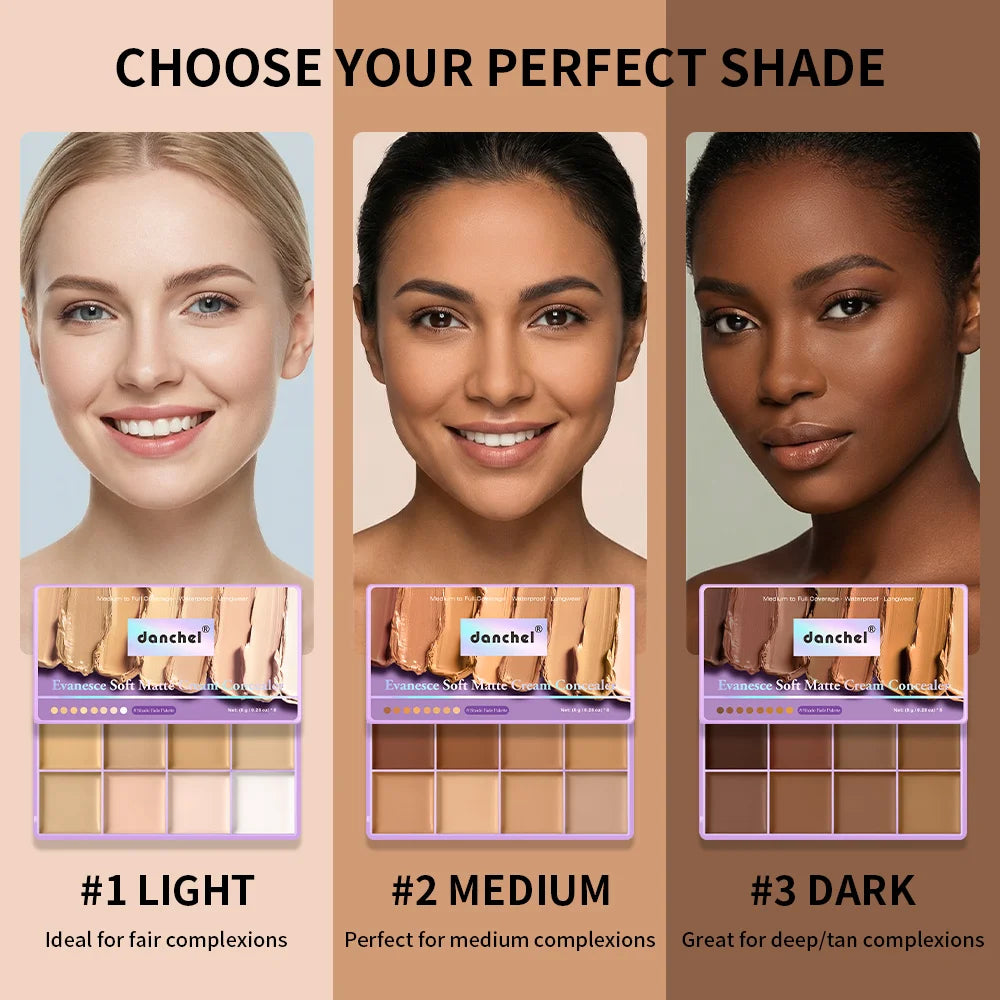 8 Shade Cream Concealer Palette for Full Coverage