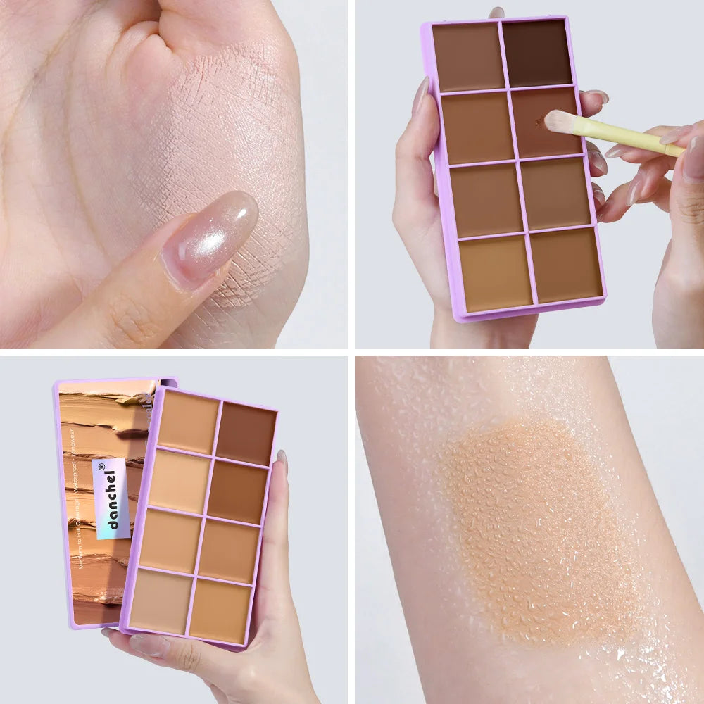 8 Shade Cream Concealer Palette for Full Coverage - 17