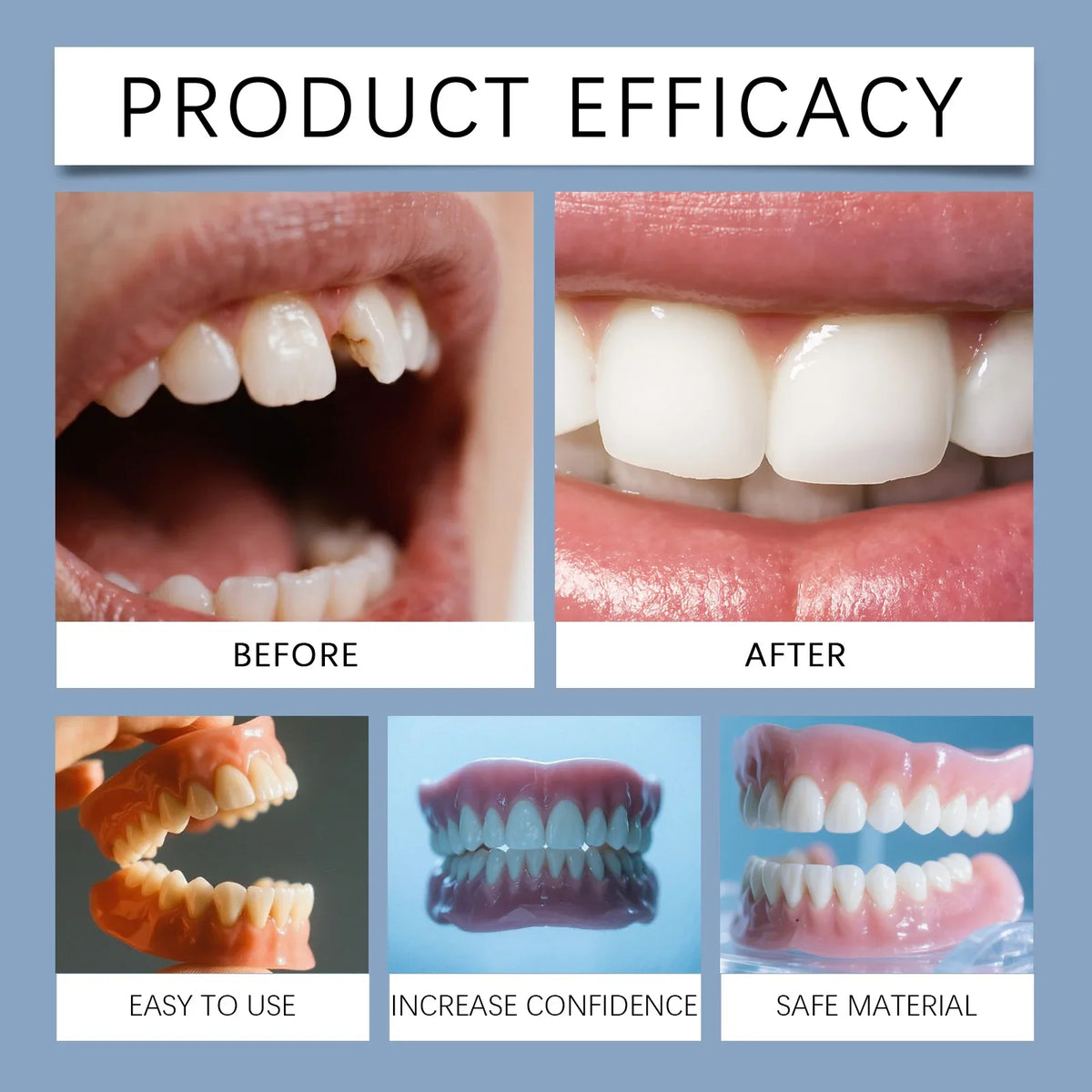 Temporary Denture Reliner Kit for a Natural Smile