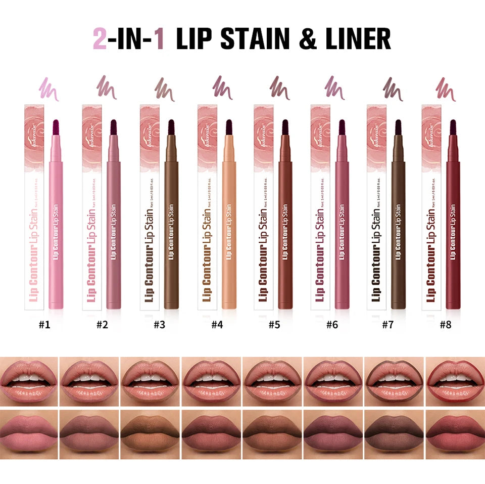 Lip Liner Pen with Precise Ballpoint Felt Tip