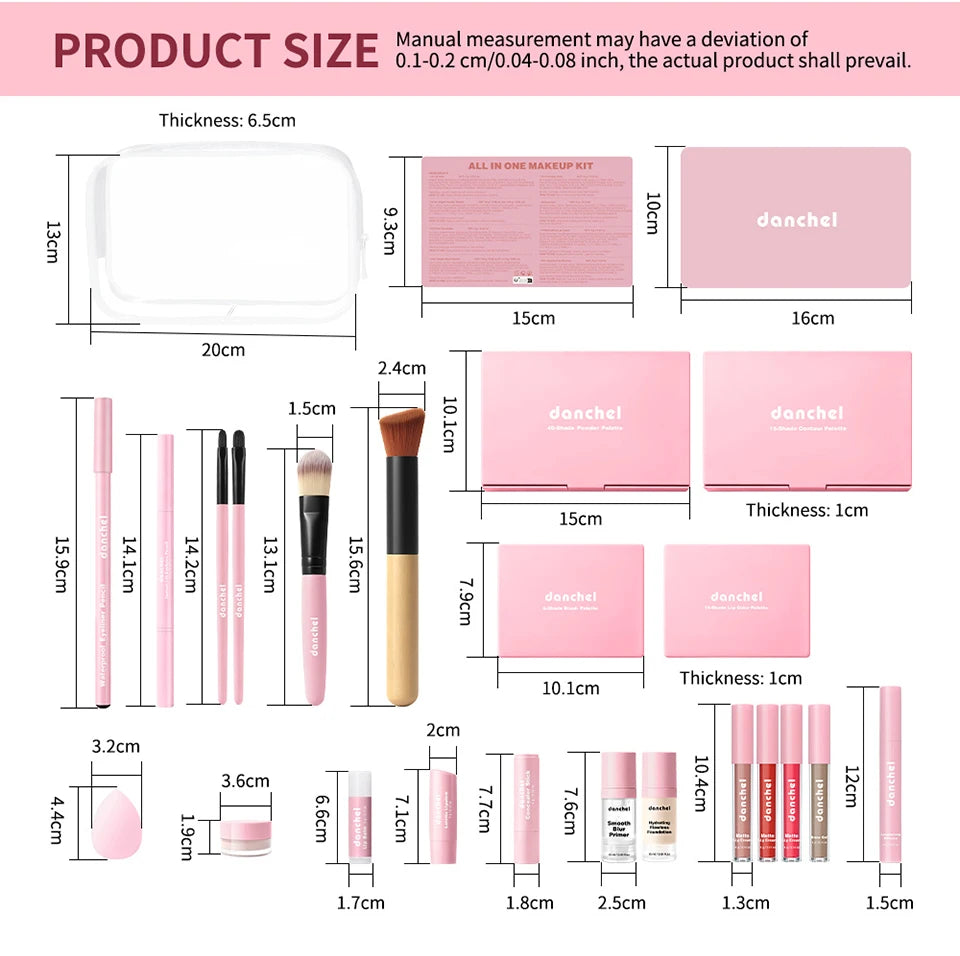 All in One Makeup Kit Beginner Friendly Complete Set - 18