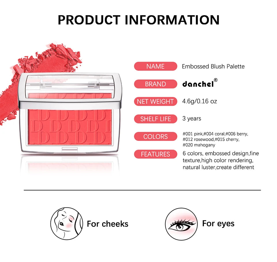 Embossed Matte Blush Palette with Natural Finish - 17