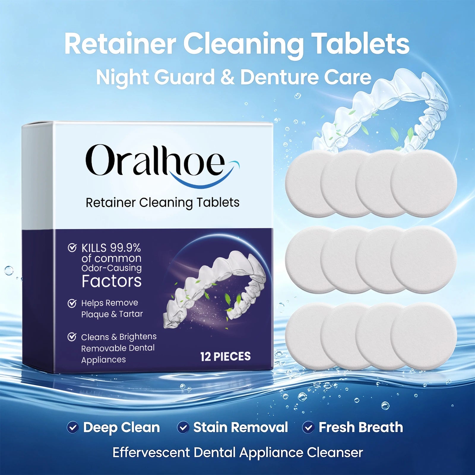 Denture Cleaning Tablets for Effective Stain and Plaque Removal - 3