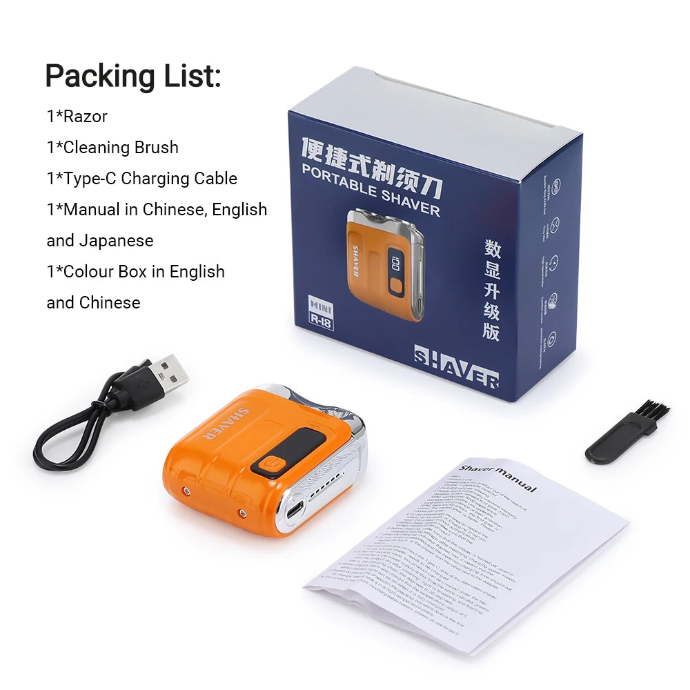 Portable Electric Shaver with Digital Display - 18