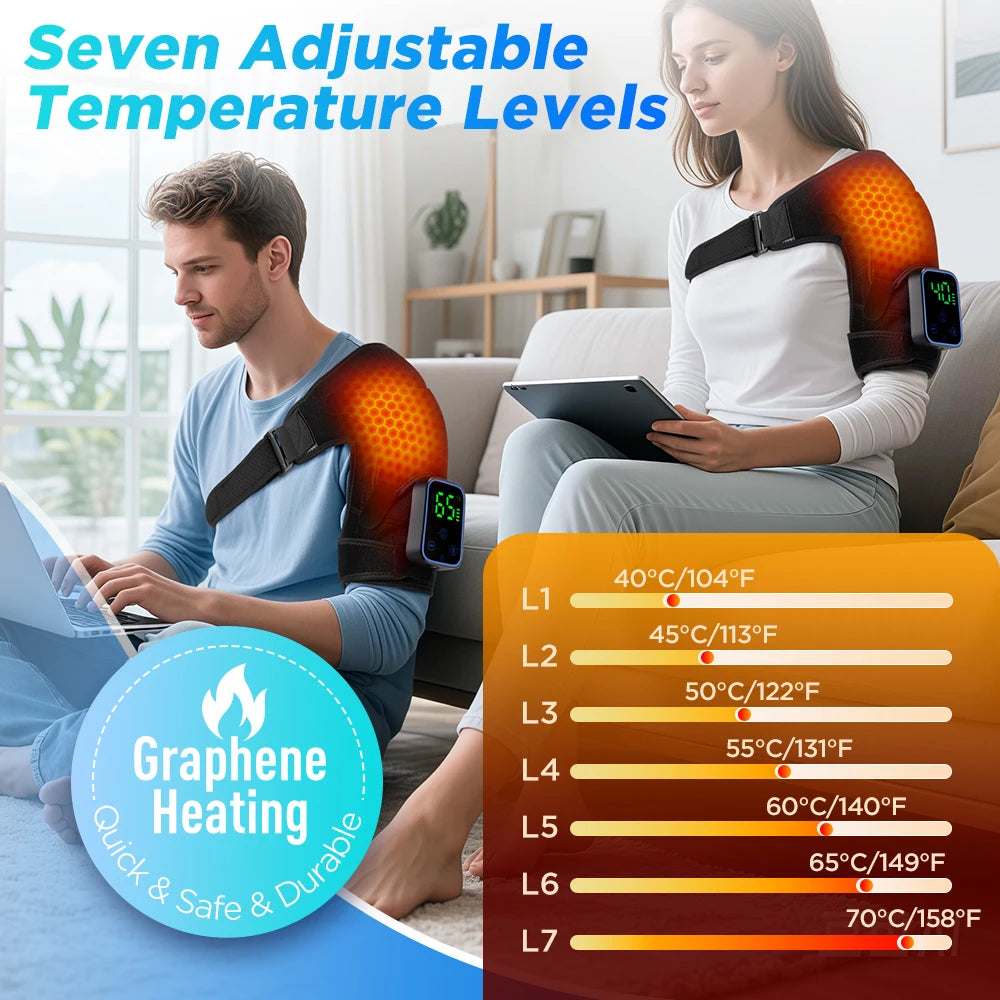 Wireless Shoulder Heating Massager with App Control