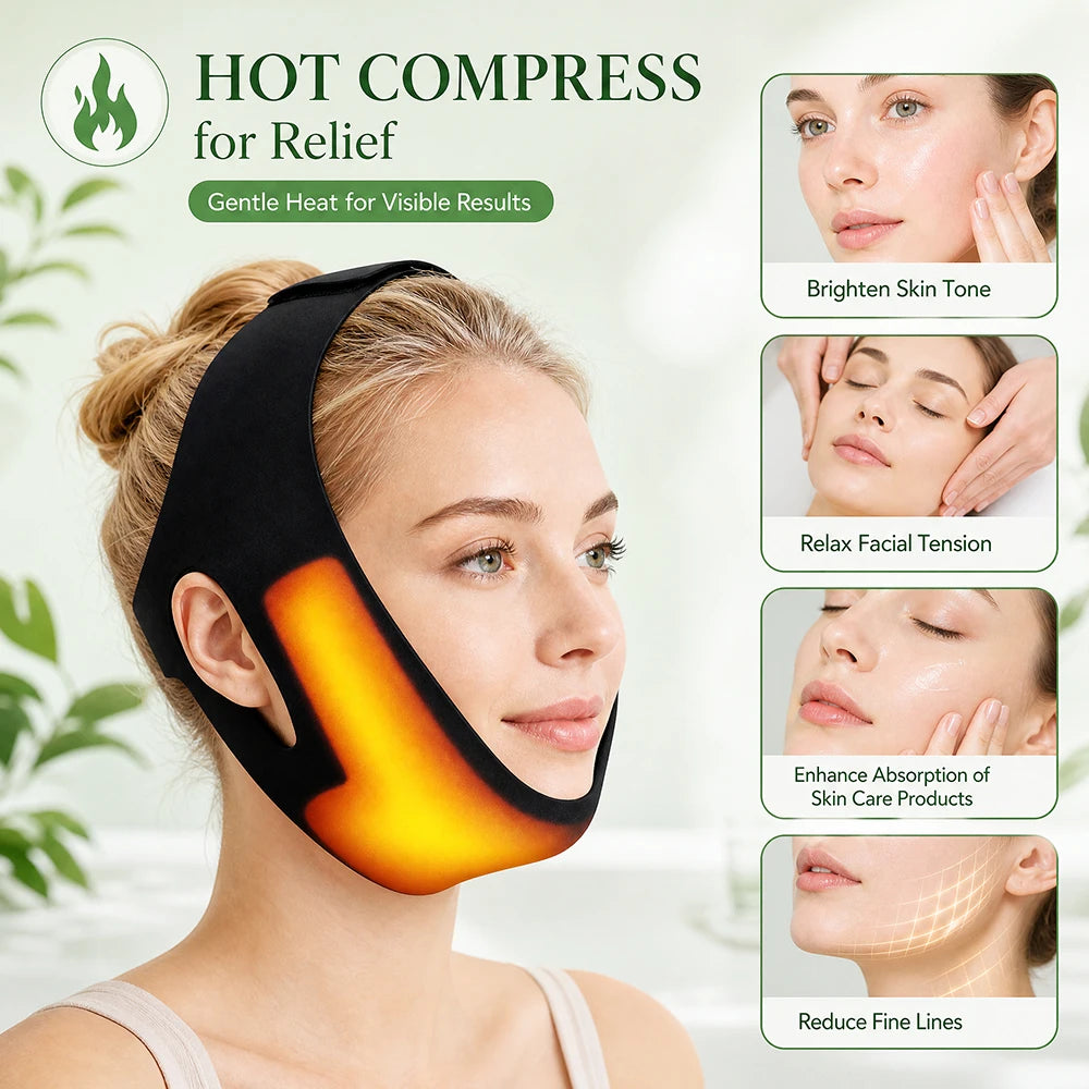 Adjustable Face Lifting Bandage with Hot and Cold Gel Pack - 9