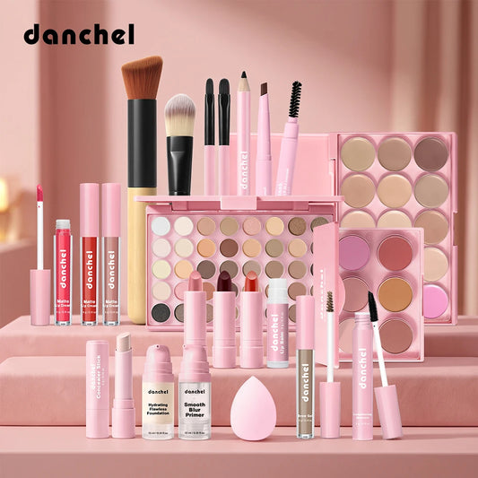 All in One Makeup Set with Brushes for Complete Face Beauty