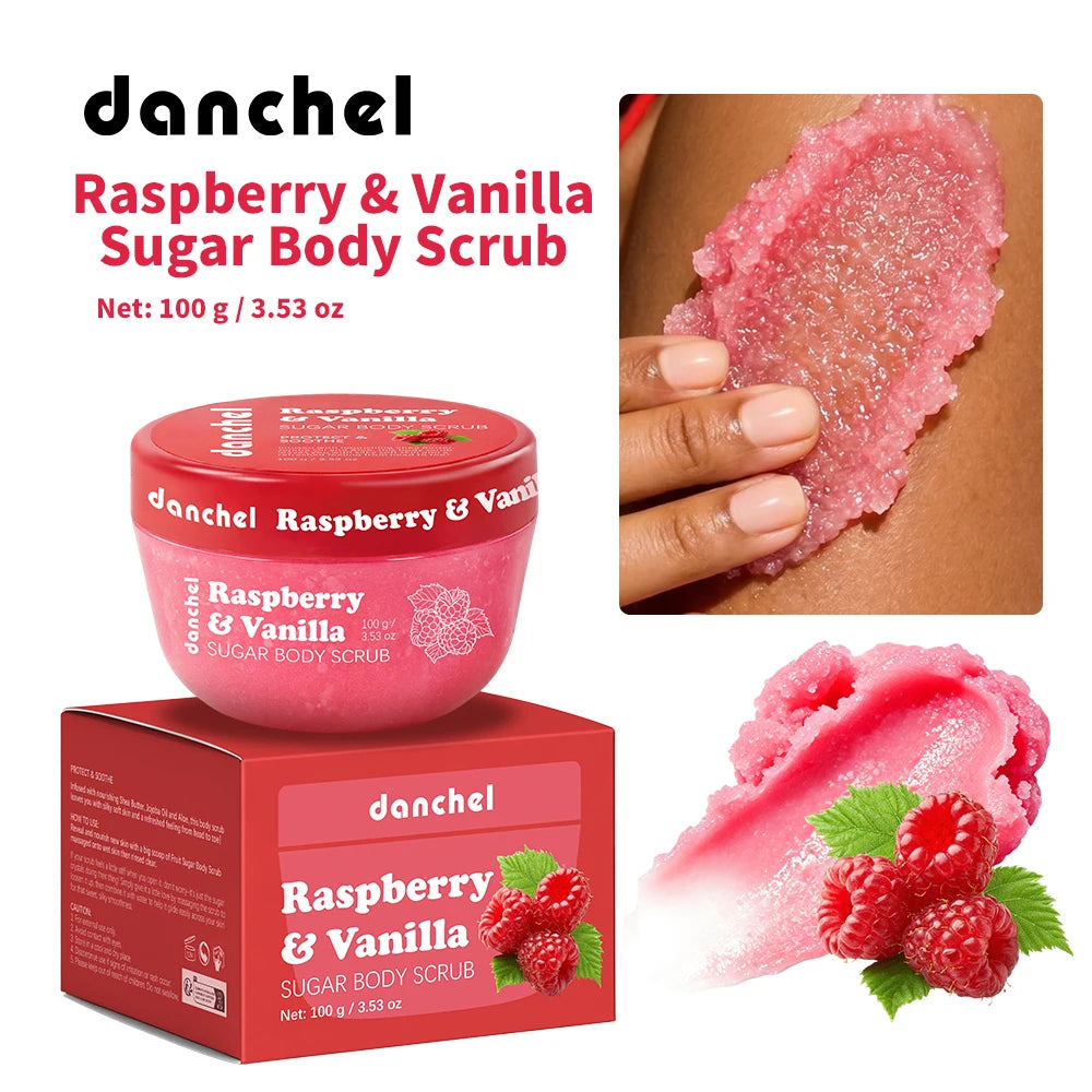 Raspberry Vanilla Sugar Body Scrub for Smooth Radiant Skin - 21