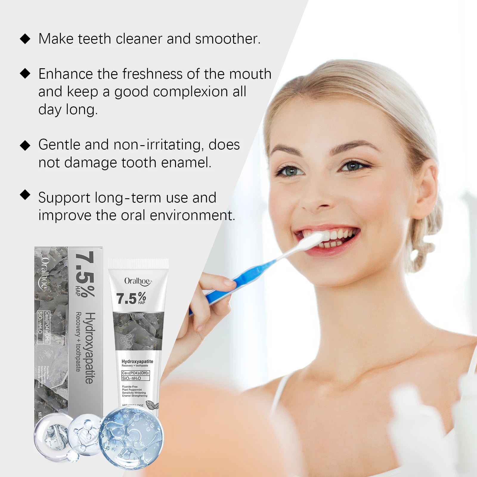 Hydroxyapatite Toothpaste for Enamel Repair and Whitening - 16