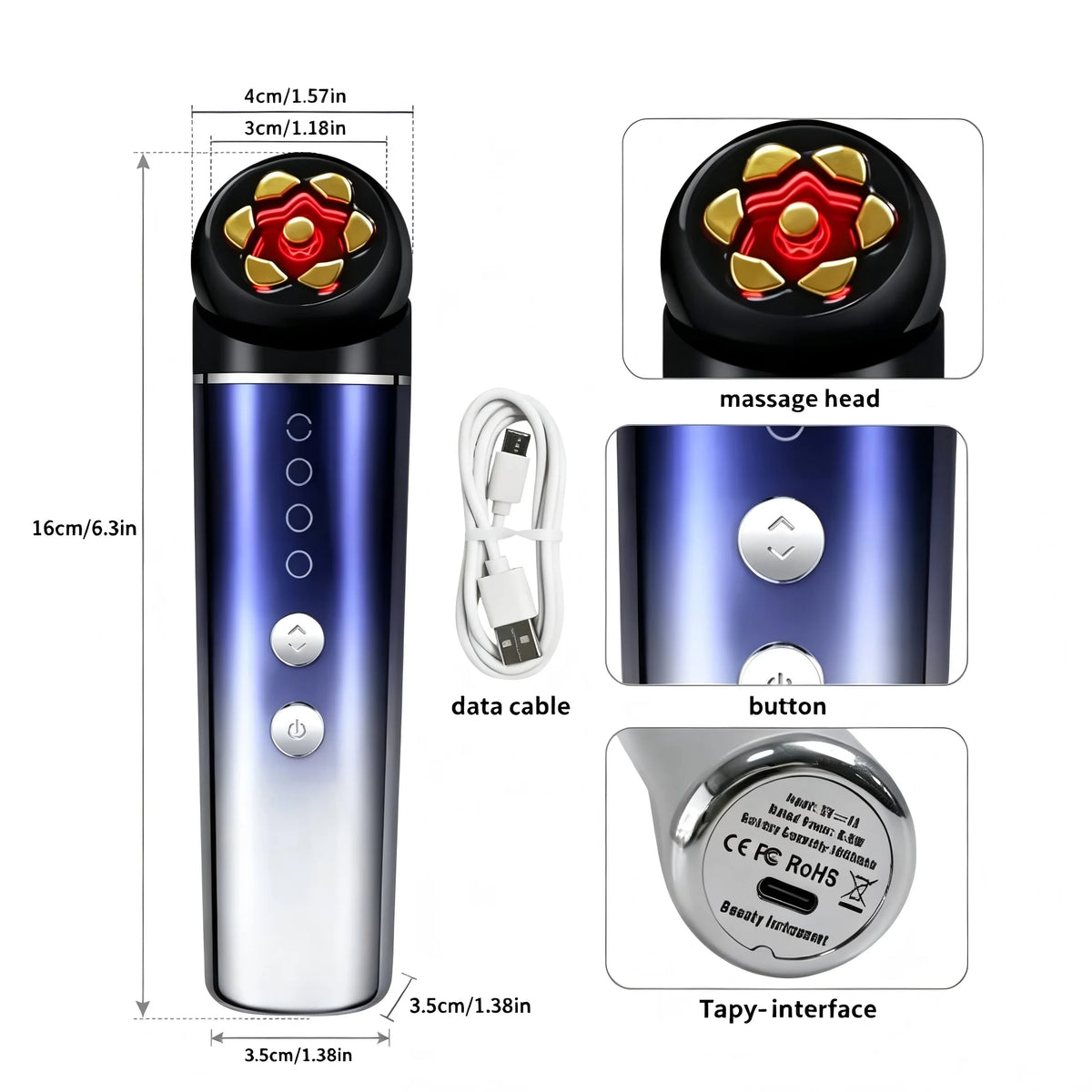 3 in 1 Facial Massager for Skin Rejuvenation and Lifting