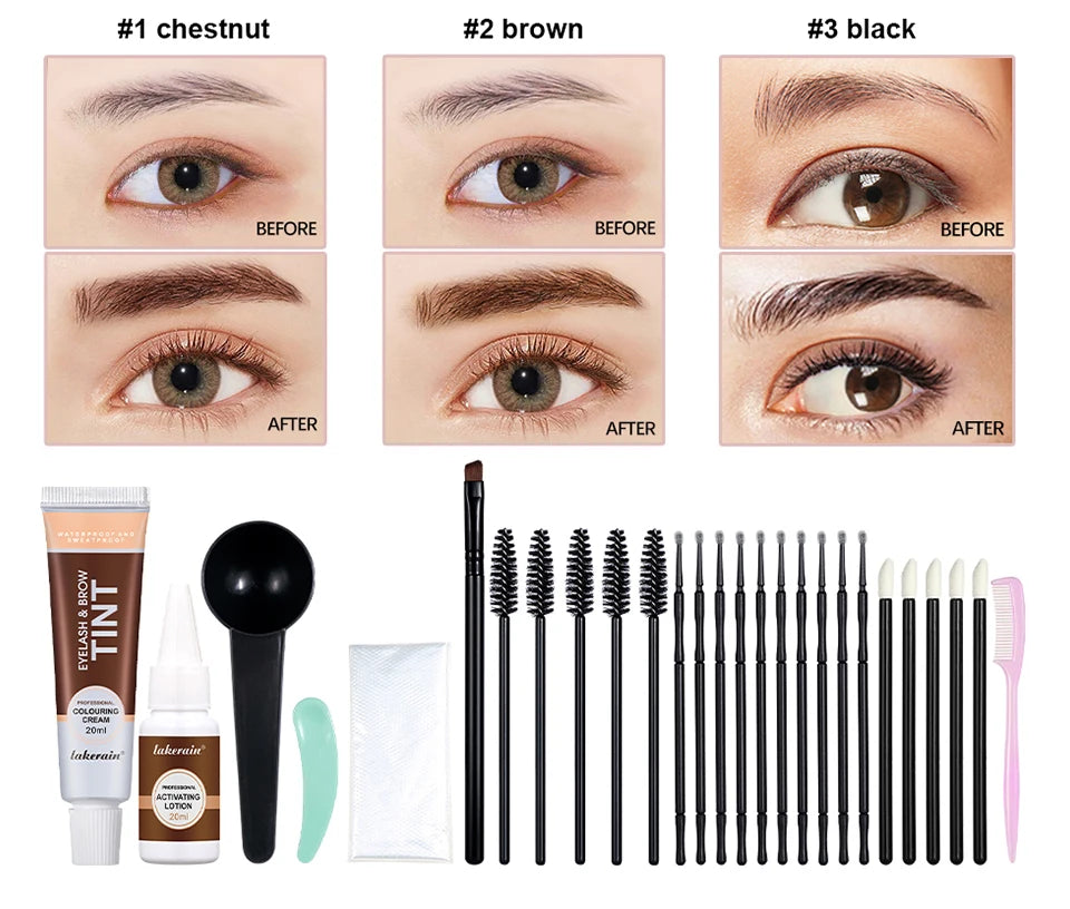 Eyelash and Brow Tint Kit for Natural Long Lasting Color