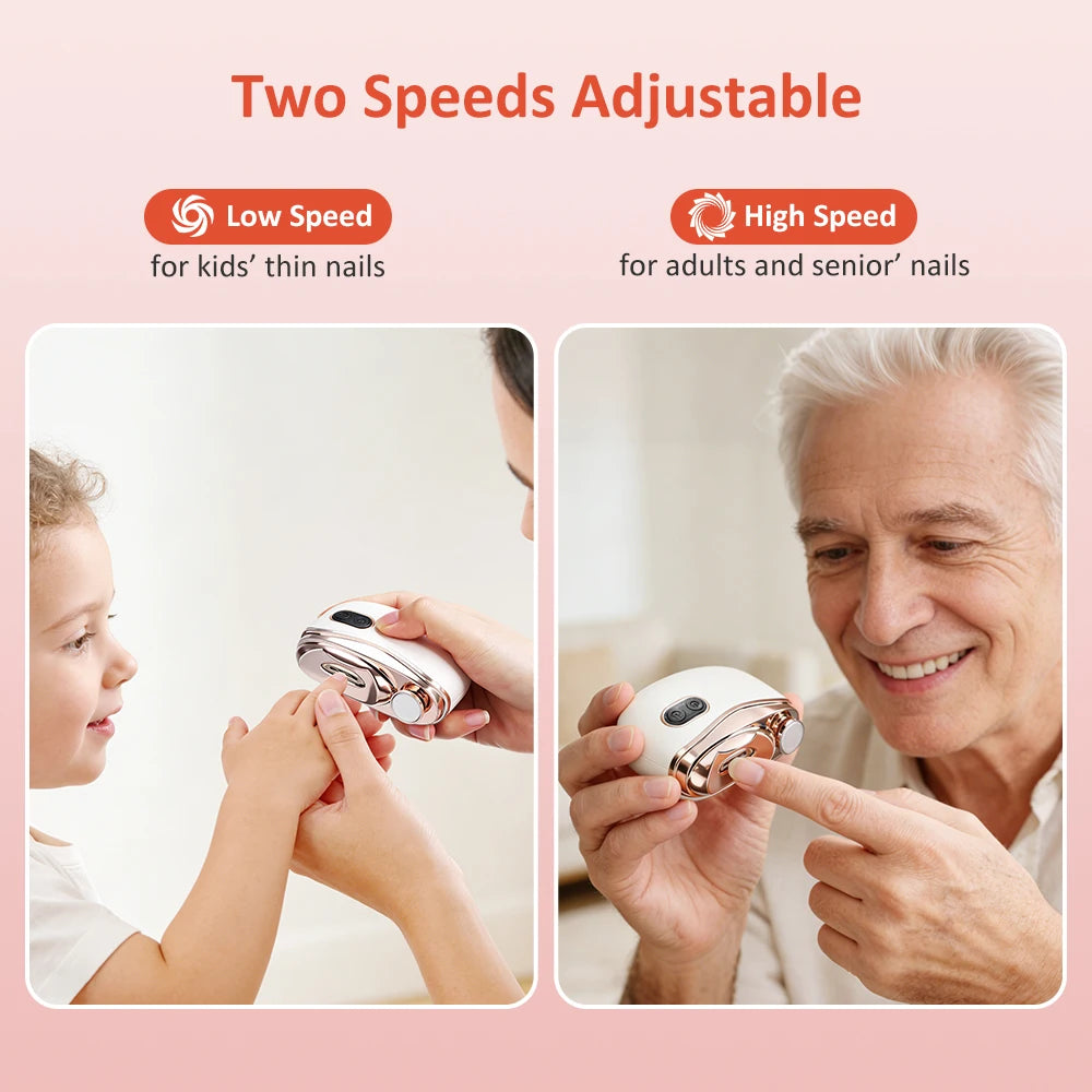 Electric Nail Clipper with LED Light for Precise Trimming
