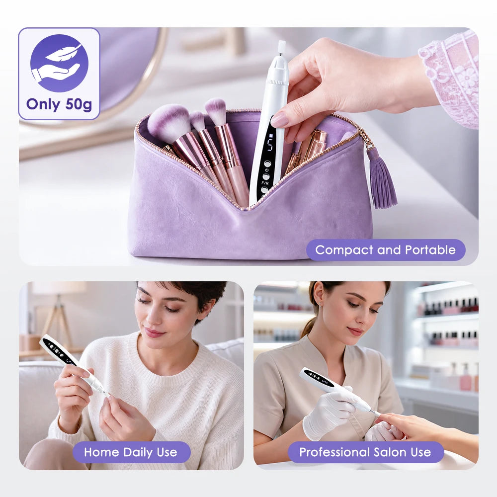 Electric Nail Drill with Built-in UV Lamp for Professional Manicures
