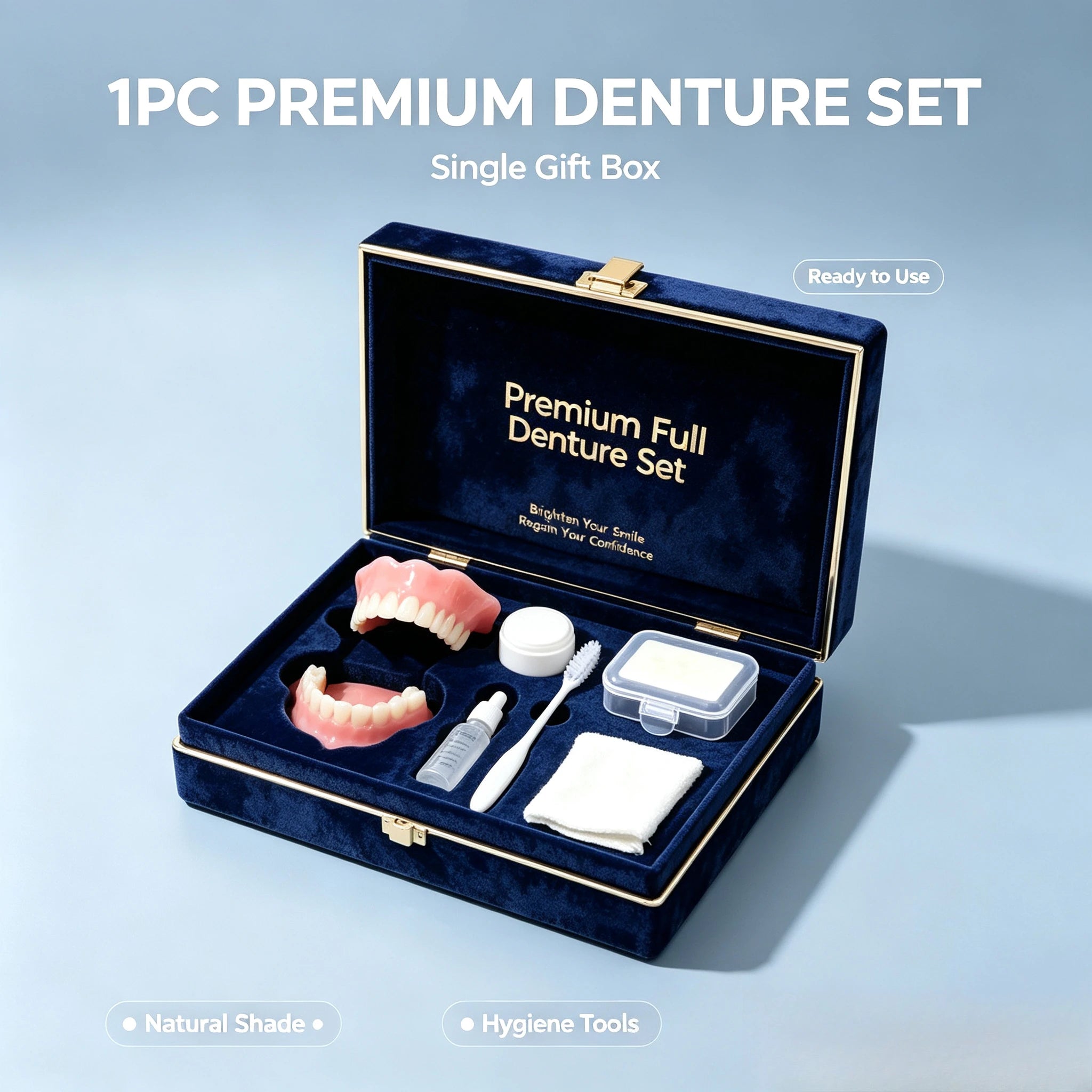 All in One Denture Set with Cleaning Tools - 14