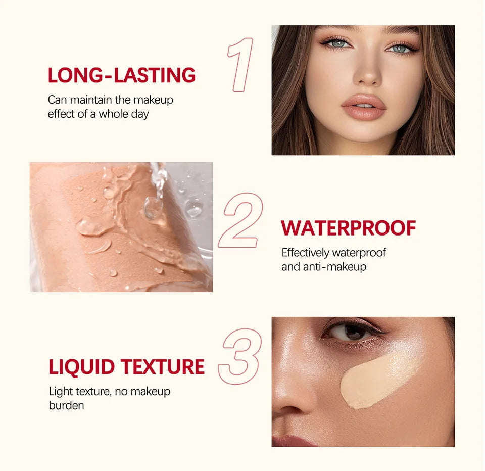 Liquid Foundation and Dual Brush Set for a Smooth Matte Finish