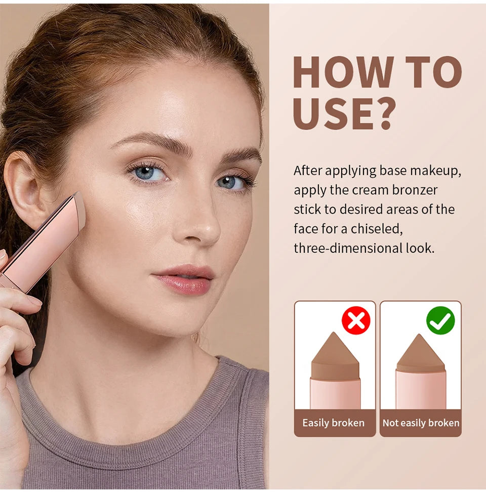 Cream Bronzer Stick for Seamless Face Contouring - 16