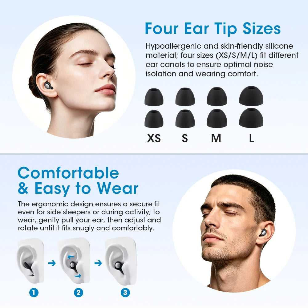 Noise Canceling Sleep Earplugs with Storage Case