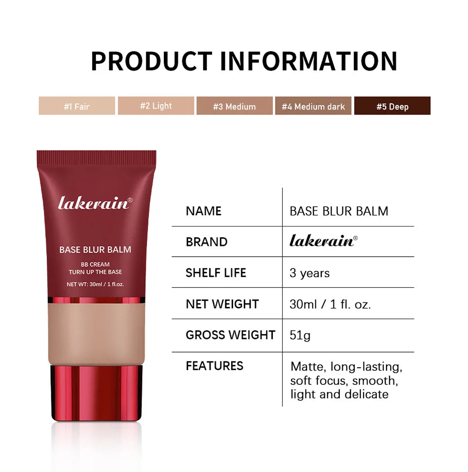 Blur Base Balm with Applicator Brush for a Natural Matte Finish
