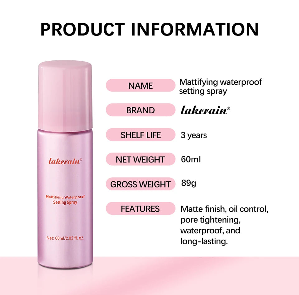 Mattifying Waterproof Setting Spray for a Long Lasting Matte Finish