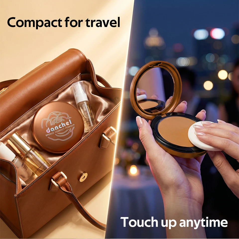 Matte Bronze Compact Powder for Flawless Buildable Coverage