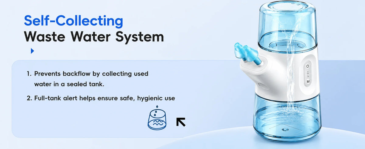 Electric Nasal Irrigator with Dual Water Tanks for Sinus Relief