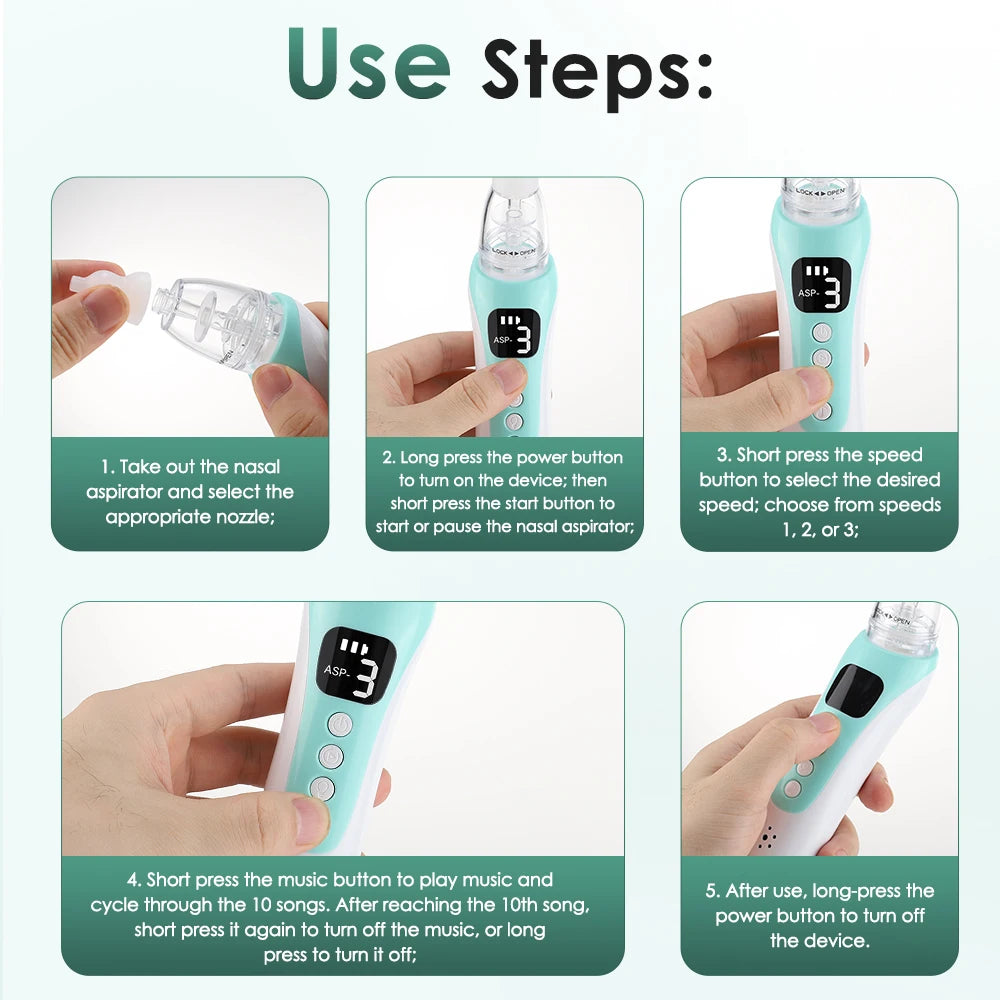 Electric Baby Nasal Aspirator with Soothing Lullabies
