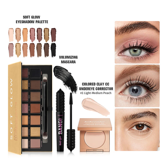 Complete Eye Makeup Set with Color Corrector and Volumizing Mascara