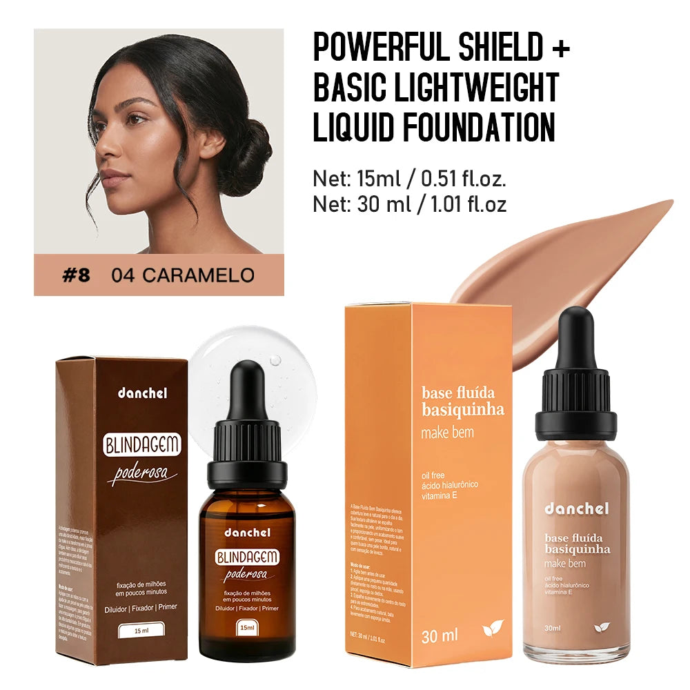 Liquid Foundation and Primer Set for Flawless Long Lasting Makeup - 25